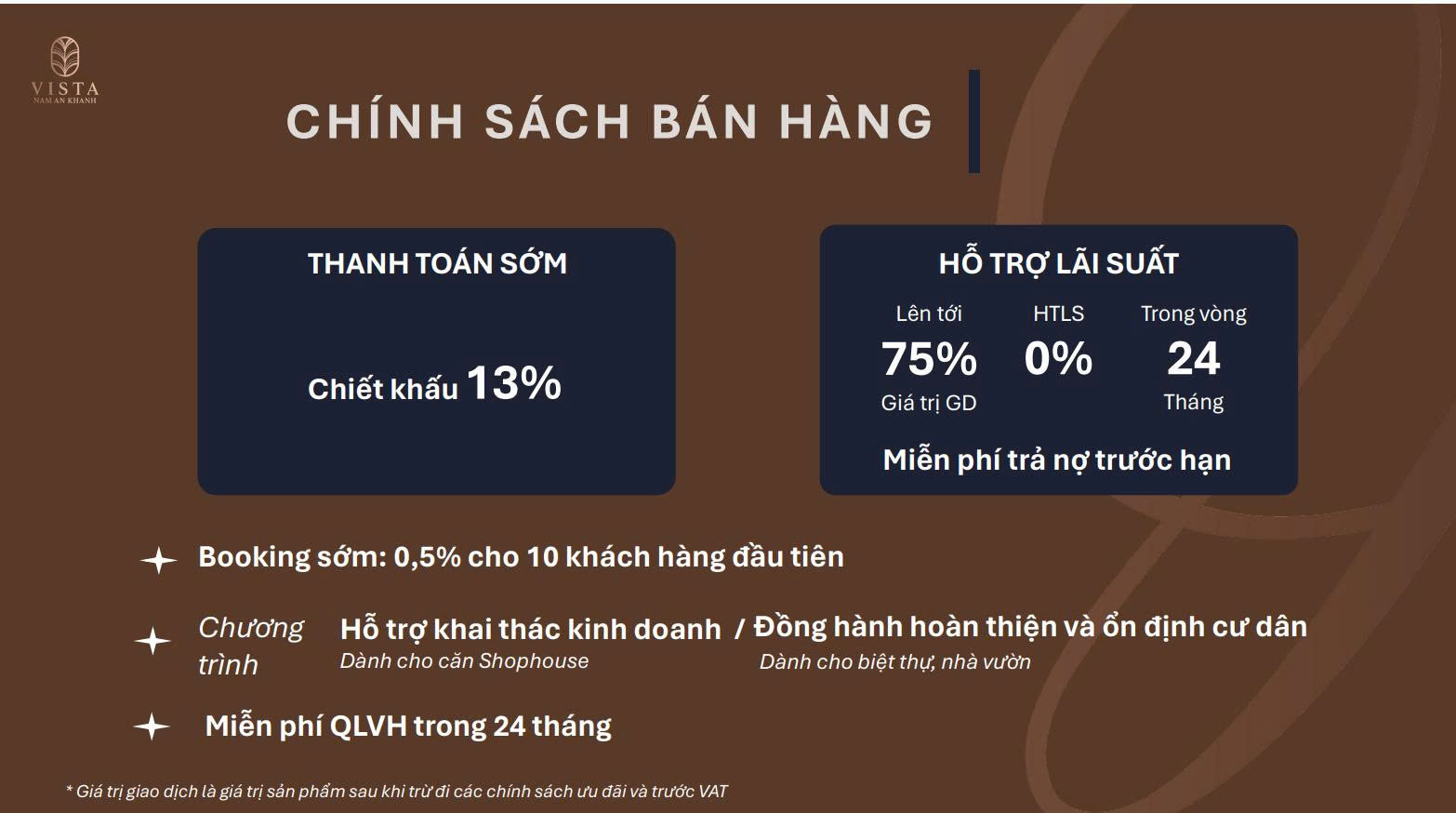 Tiến độ thanh toán Vista Palma