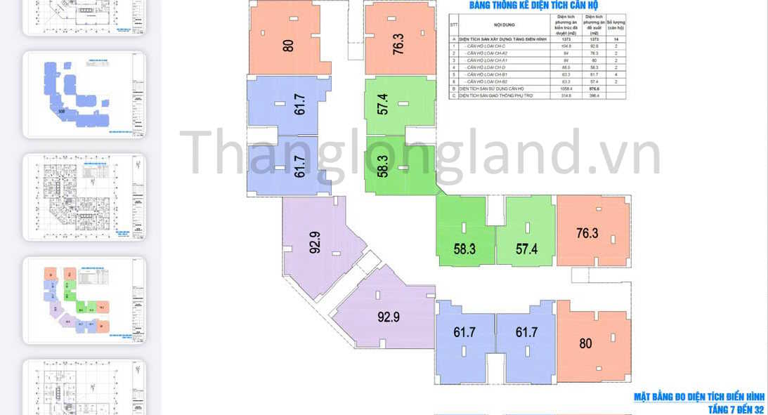 Phân tích mặt bằng điển hình tầng 7-32 chung cư No11 Dịch Vọng