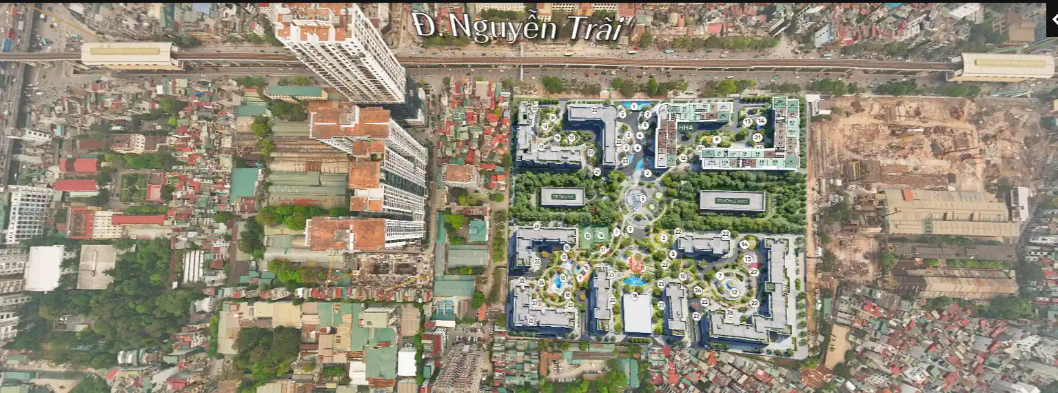 Mặt bằng view 360 căn hộ Hanoi Seasons Garden Nguyễn Trãi