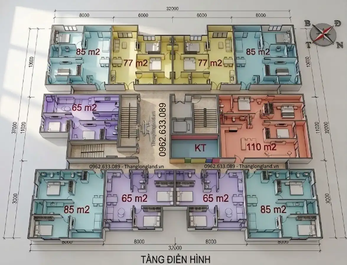 Mặt bằng căn hộ thương mại IA25 Ciputra