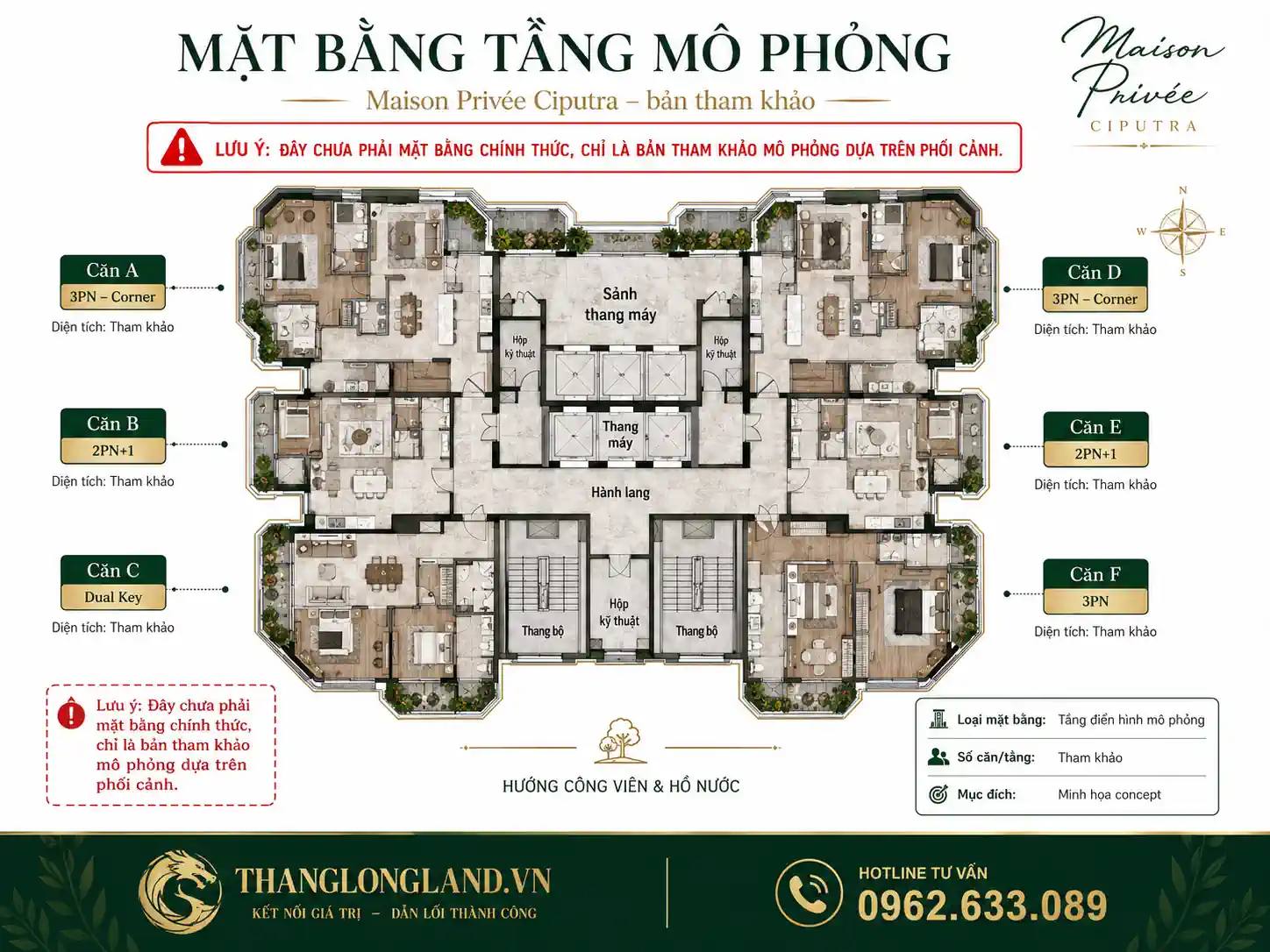 Mặt bằng tổng thể dự án Maison Privée Ciputra – Dự án căn hộ hạng sang của CapitaLand tại Tây Hồ