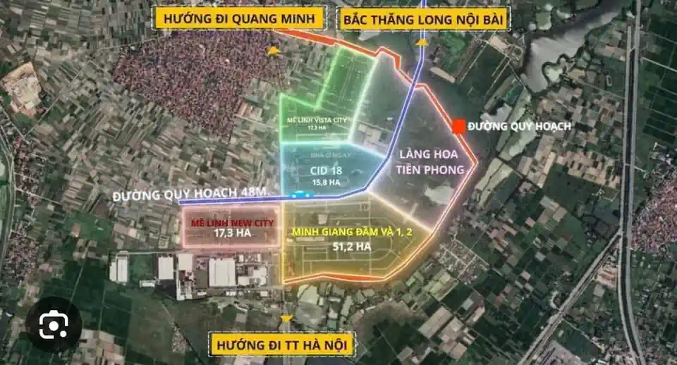 Quy hoạch khu vực Pearl Rivera Hà Nội tại Làng Hoa Tiền Phong Mê Linh