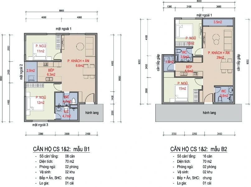 Thiết kế căn hộ 2 phòng ngủ IA25 Ciputra mẫu B1 B2